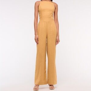 Abercrombie & Fitch Yellow Linen Jumpsuit